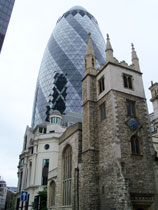 Swiss Re building and St Andrew Undershaft